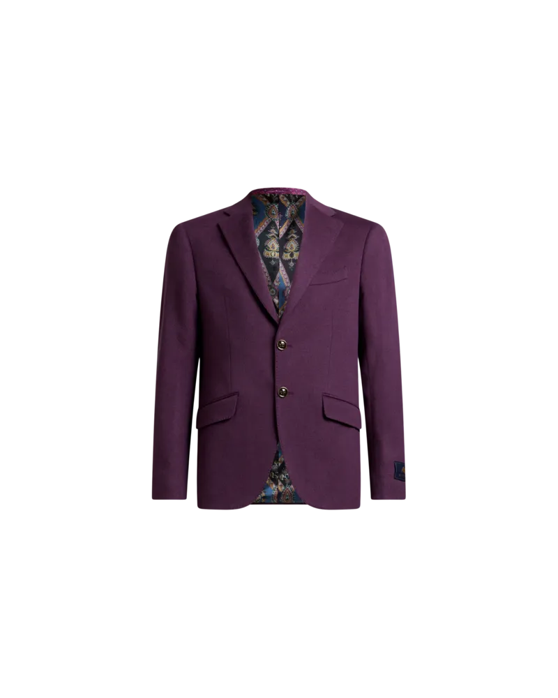 Etro Einreihige Jacke Aus Kaschmir, Herren, Violett, Größe Violett