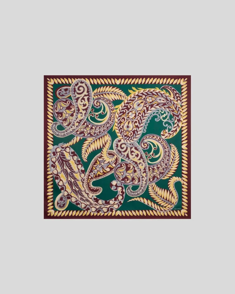 Etro Tuch Aus Seide Mit Floralem Paisley-muster, Damen, Grün Grün