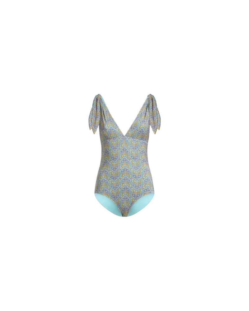 Etro Bedruckter Badeanzug, Damen, Himmelblau, Größe Himmelblau