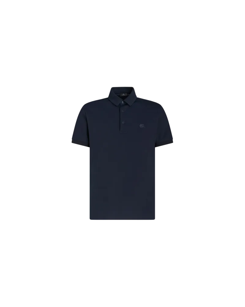 Etro Poloshirt Mit Gesticktem Pegasus, Navyblau Navyblau