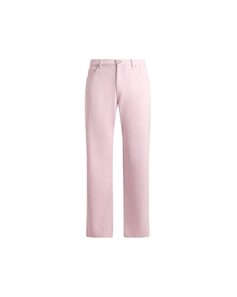 Etro Jeans Mit Geradem Bein Aus Denim Mit Chevron-motiv, Herren, Rosa, Größe Rosa