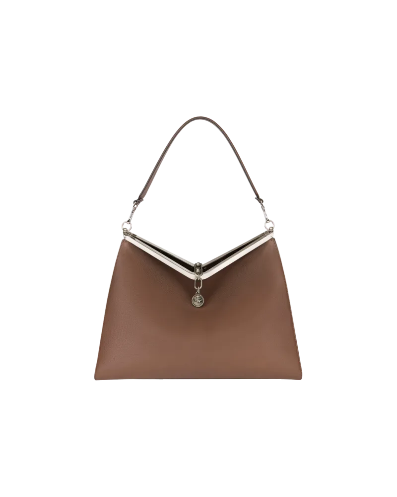 Etro Vela Tasche Aus Leder, Gross, Herren, Braun Braun