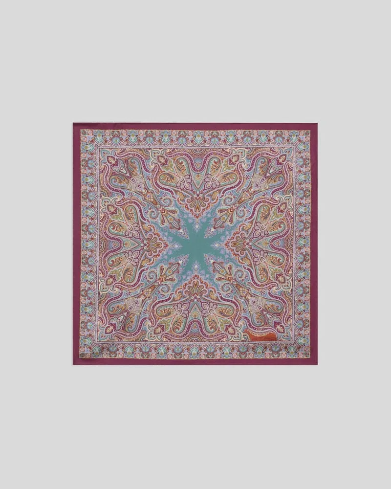 Etro Pochette Aus Seide Mit Floralem Paisley-motiv, Herren, Multicolor Multicolor