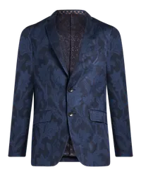 Etro Jacquard-blazer Mit Floralem Rankenmuster, Herren, Navyblau Navyblau