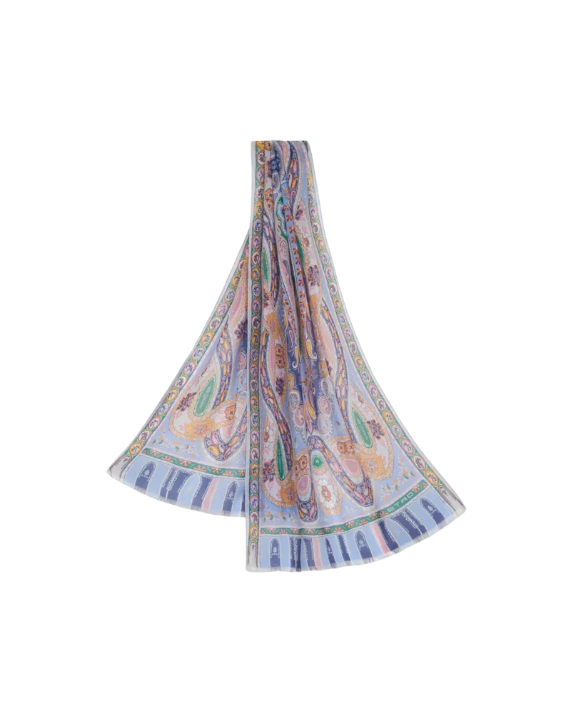 Etro Schal Aus Bedruckter Seide, Damen, Multicolor Multicolor