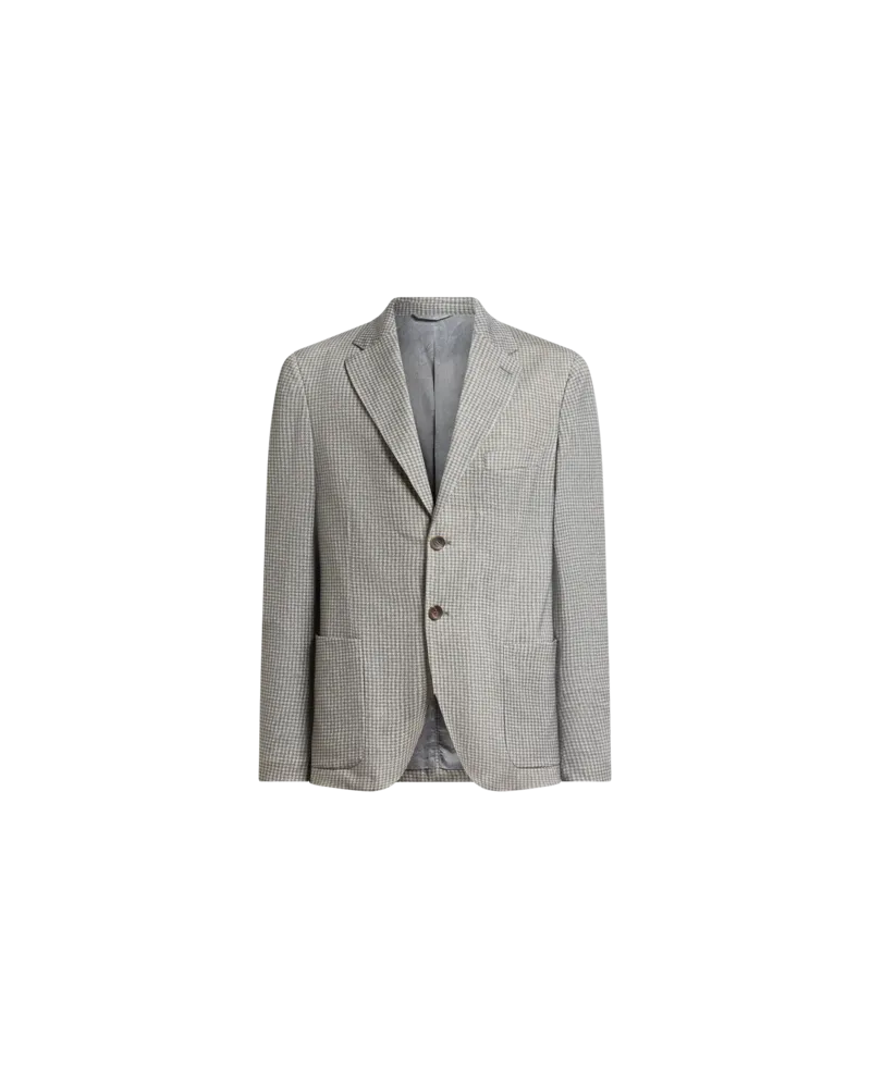 Etro Reisejacke Aus Jersey Aus Einer Wollmischung Mit Hahnentritt-muster, Herren, Grau, Größe Grau