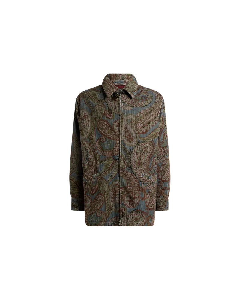 Etro Jacke Aus Cordsamt Mit Paisley-print, Herren, Multicolor, Größe Multicolor