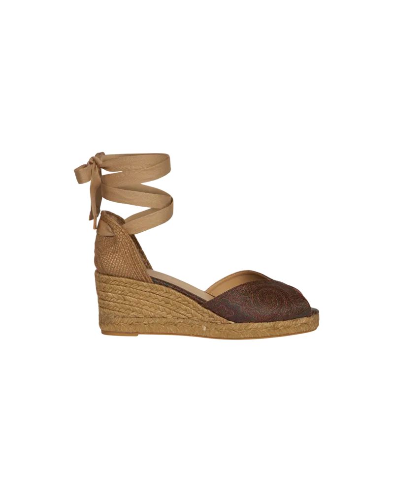 Etro Espadrilles Mit Keilabsatz Und Offener Spitze Etro X Castañer Im Paisleymuster, Damen, Größe 