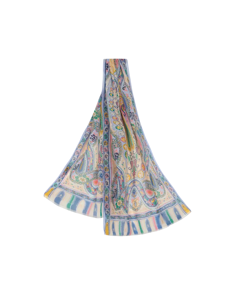 Etro Schal Aus Bedruckter Seide, Damen, Multicolor Multicolor