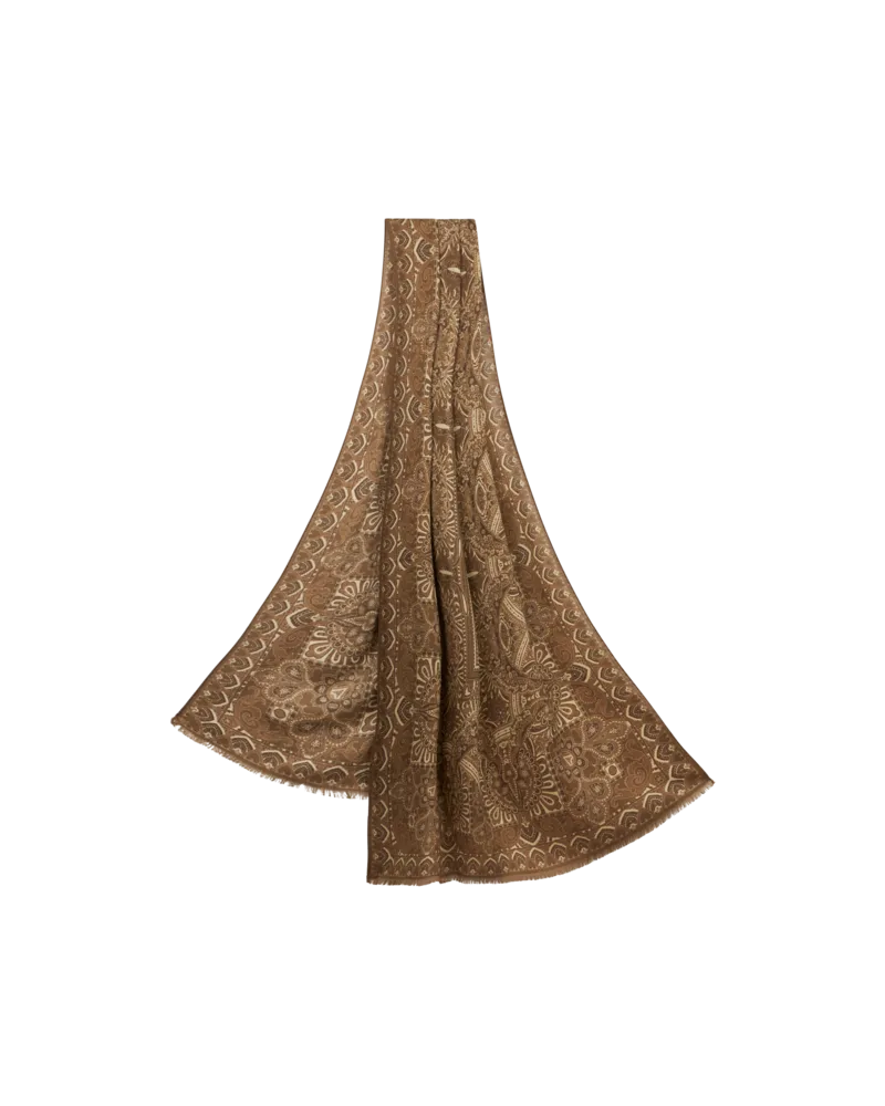 Etro Schal Mit Tuch-muster, Damen, Braun Braun