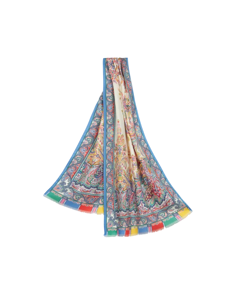 Etro Schal Aus Wolle Und Seide, Damen, Multicolor Multicolor