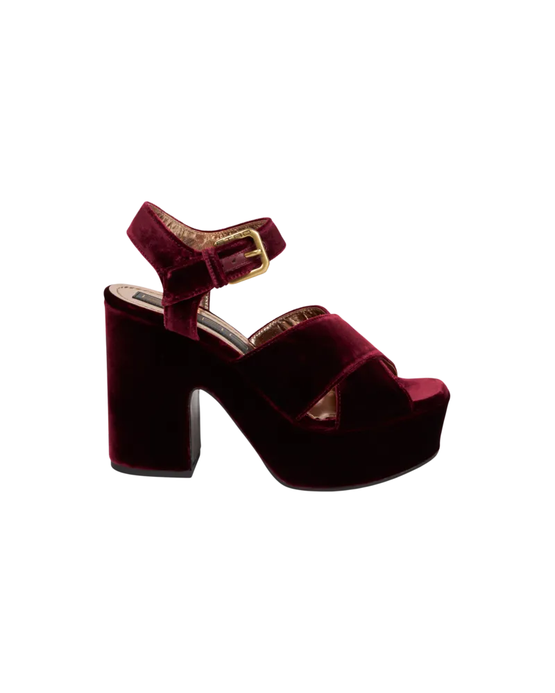 Etro Plateau-sandalen Aus Samt, Damen, Bordeaux, Größe Bordeaux