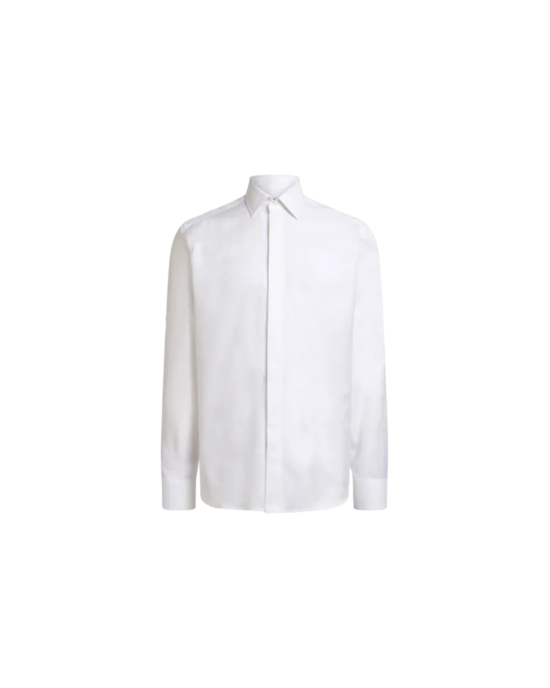Etro Paisleyhemd Aus Baumwolle Im Jacquardmuster, Herren, Weiß, Größe Weiß