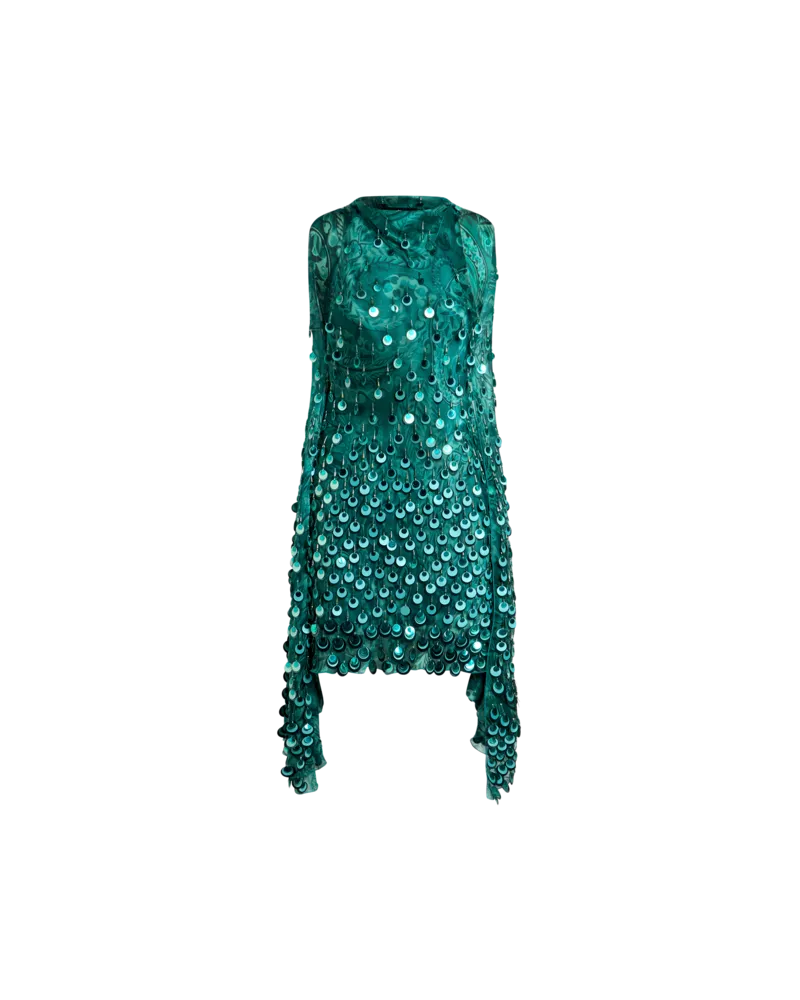 Etro Kurzes Seidenkleid Mit Aufgestickten Pailetten, Damen, Hellblau, Größe Hellblau