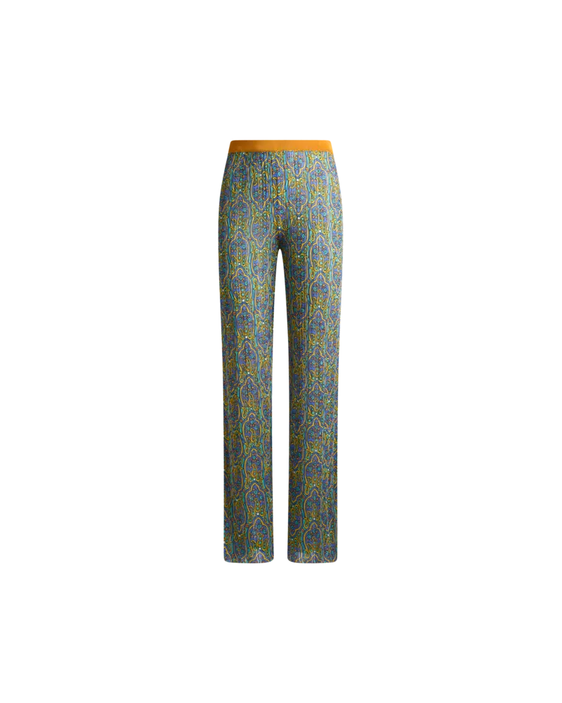 Etro Hose Aus Strickstoff Mit Print, Damen, Blau, Größe Blau