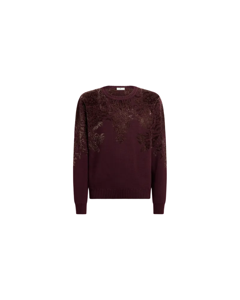 Etro Jacquard-pullover Aus Einer Wollmischung Mit Motiv Aus Chenillle, Herren, Rot, Größe Rot