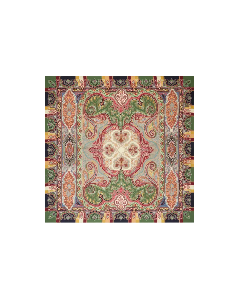 Etro Schultertuch Aus Wolle Und Seide Mit Print, Damen, Beige Beige