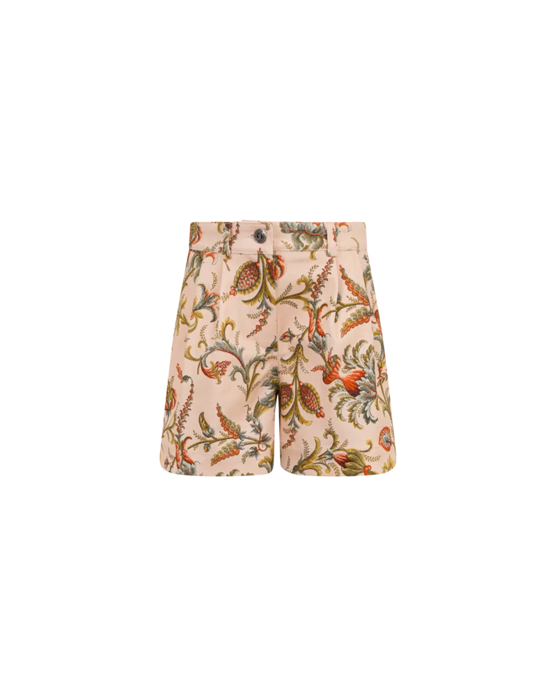 Etro Shorts Aus Baumwoll-bull Mit Floralem Ramage-print, Multicolor, Größe Multicolor