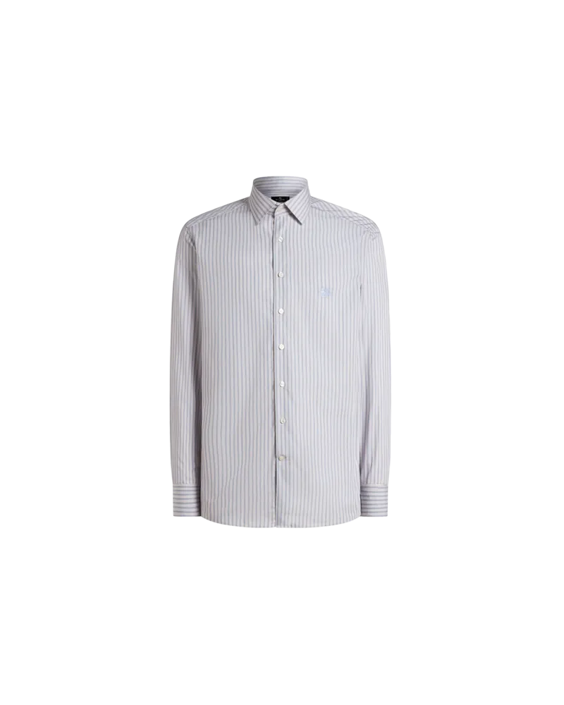 Etro Hemd Aus Baumwolle Mit Streifenmotiv, Herren, Hellblau, Größe Hellblau