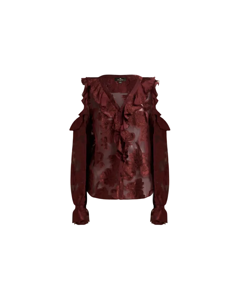 Etro Hemd Aus Chiffon-fil-coupé, Damen, Bordeaux, Größe Bordeaux