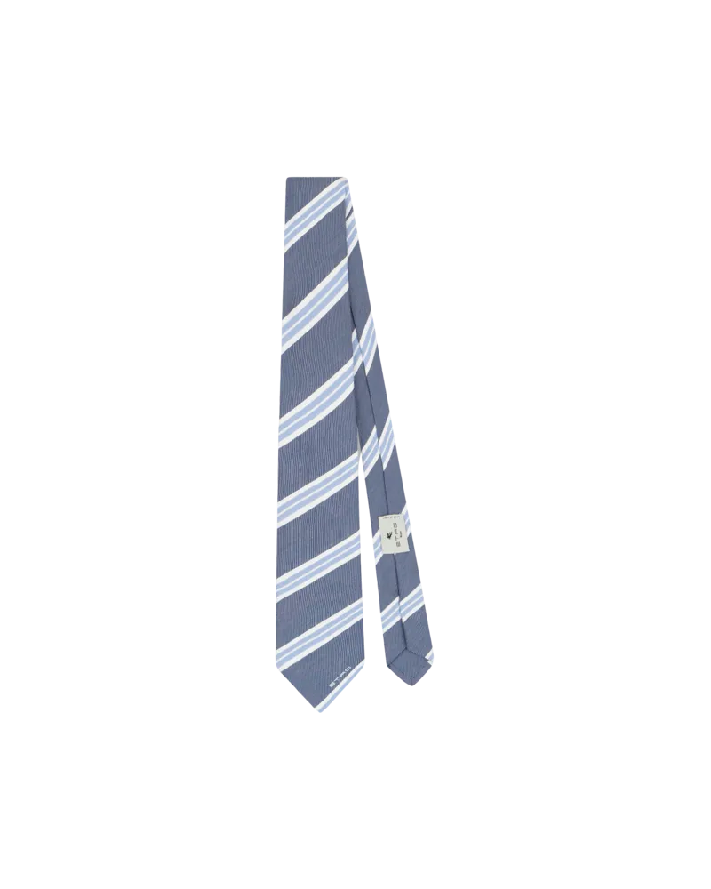 Etro Gestreifte Jacquardkrawatte, Herren, Navyblau Navyblau