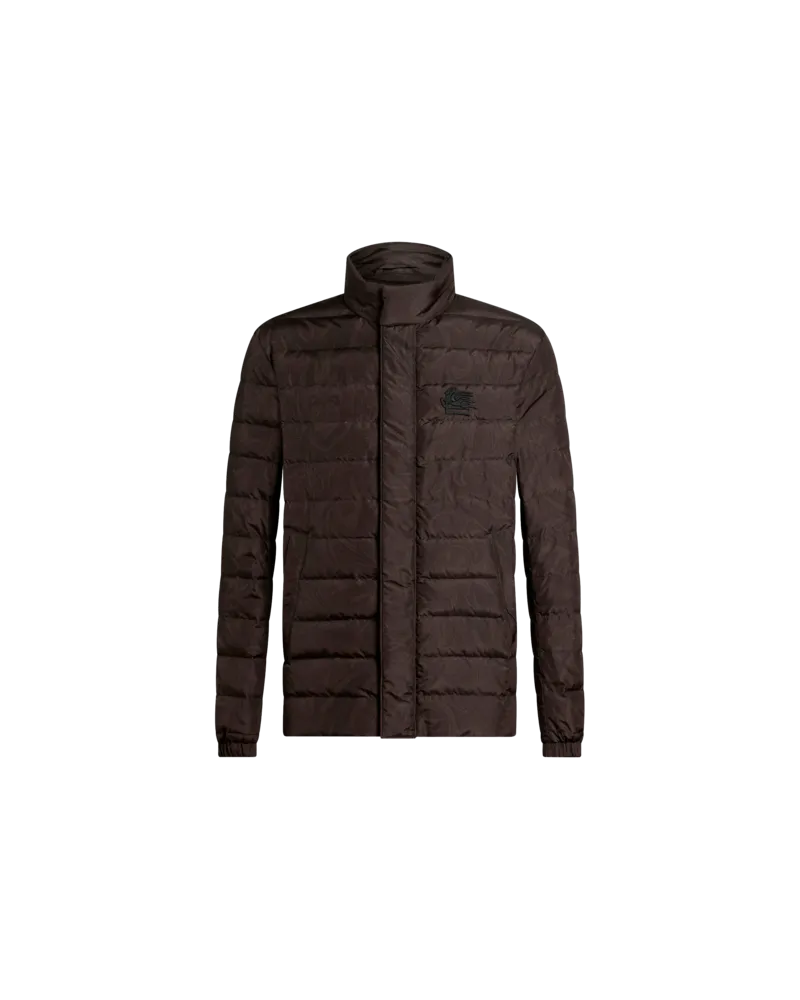Etro Daunenjacke Mit Paisley-print, Herren, Schwarz, Größe Schwarz