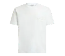T-shirt Aus Baumwolljersey Mit Erhabenem Pegaso-logo, Herren, Weiß, Größe
