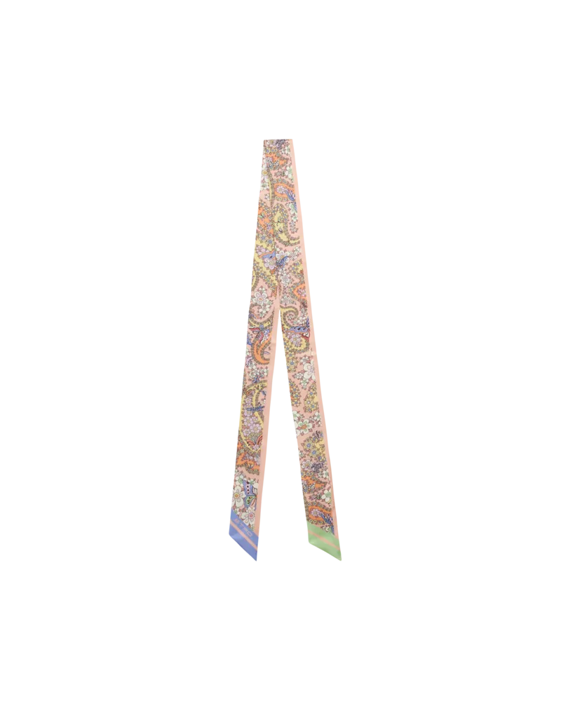Etro Schmaler Schal Aus Bedruckter Seide, Damen, Rosa Rosa