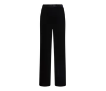 Palazzo-hose Aus Samt, Damen, Schwarz, Größe