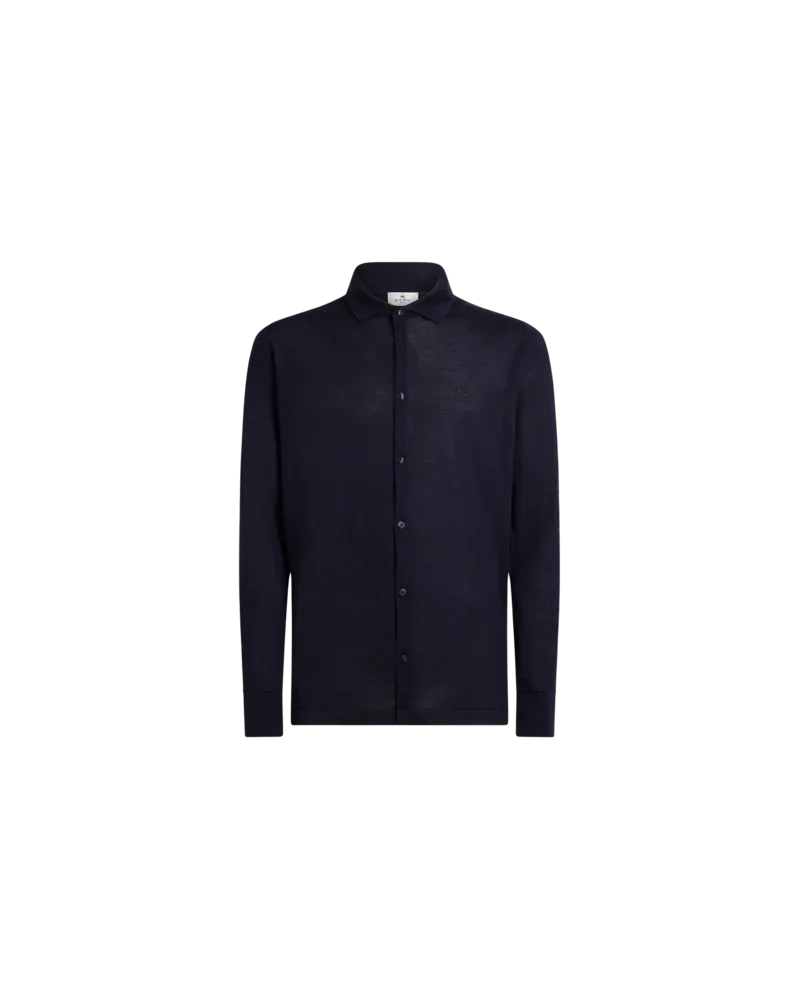 Etro Cardigan Aus Kaschmir Und Seide Mit Stickerei, Herren, Blau, Größe Blau