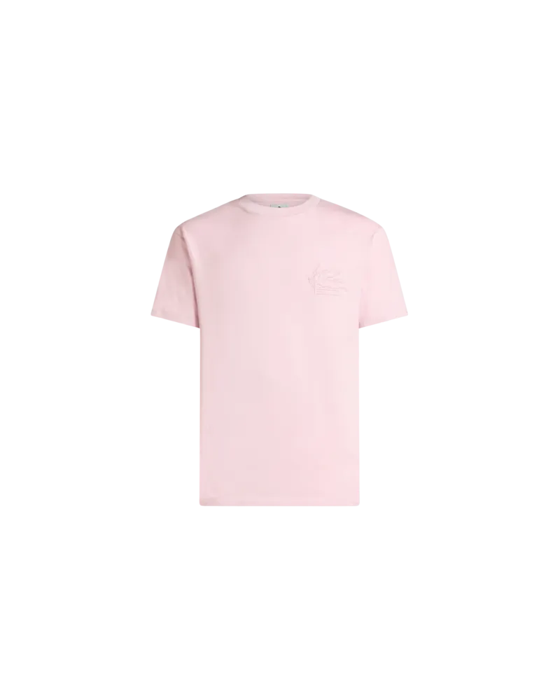 Etro T-shirt Mit Pegaso-stickerei, Herren, Rosa, Größe Rosa