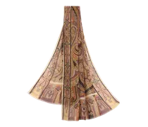 Schal Aus Seide Mit Platziertem Druck, Damen, Multicolor