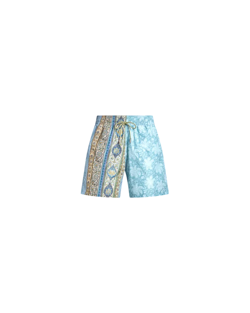 Etro Badeshorts Mit Zwei Mustern, Herren, Hellblau, Größe Hellblau