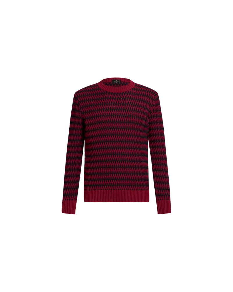 Etro Pullover Aus Wolljacquard, Herren, Rot Rot