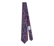 Krawatte Aus Seidenjacquard Mit Paisleymuster, Herren, Violett