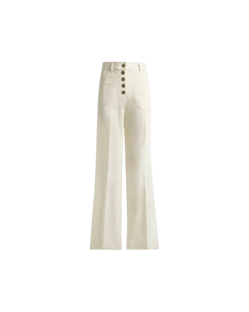 Etro Flared Jeans Aus Denim Aus Elastischer Baumwolle Mit Pegaso-knöpfen, Damen, Größe 