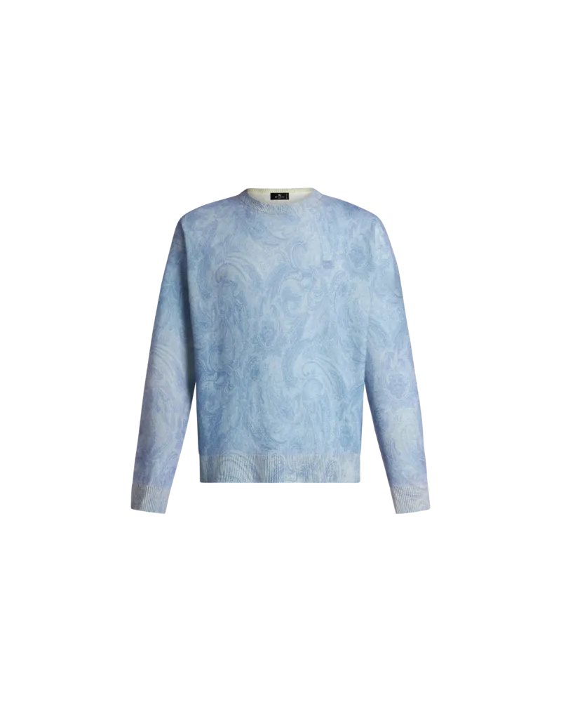 Etro Wollpullover Mit Paisley-print, Herren, Hellblau Hellblau