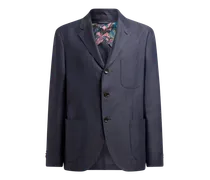 Einreihige Jacke Aus Leinen Mit Chevron-motiv, Herren, Blau, Größe