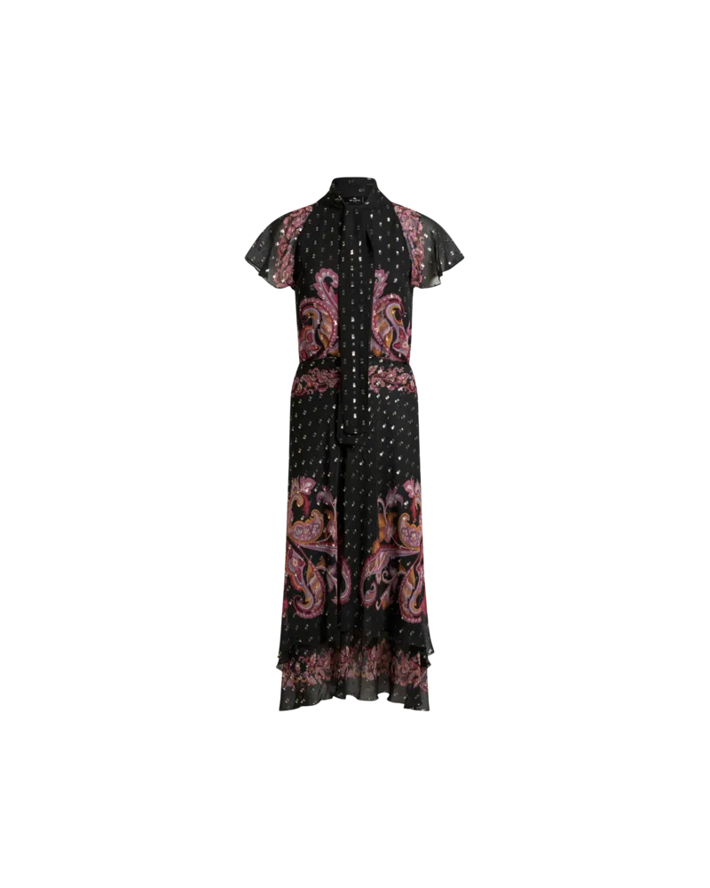 Etro Fil Coupé Seiden-midikleid, Damen, Schwarz, Größe Schwarz