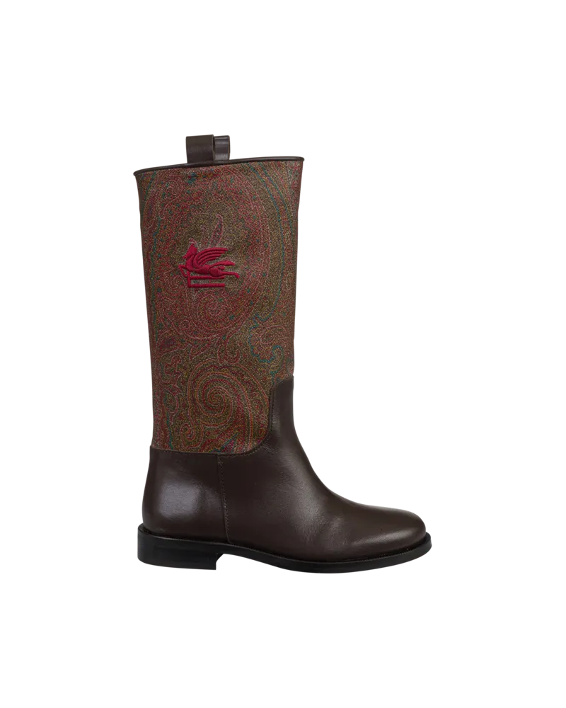 Etro Stiefel Aus Paisley Jacquard, Braun, Größe Braun