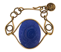 Armband Mit Muschel In Kameeform, Damen, Elektroblau