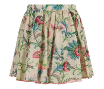 Hosenrock Aus Baumwoll-plumetis Mit Floralem Ramage-print, Multicolor, Größe
