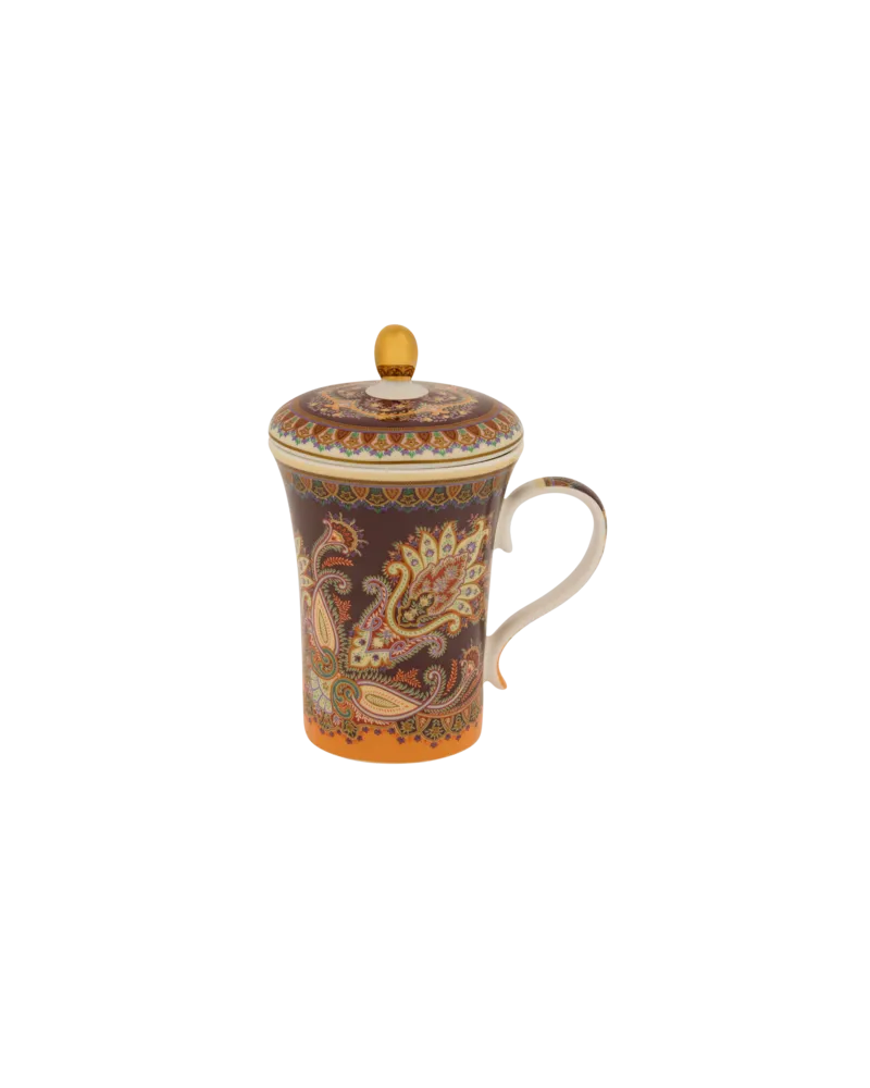 Etro Tasse Aus Porzellan Mit Deckel Und Paisley-foliage-motiv, Violett Violett
