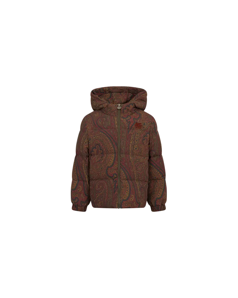Etro Daunenjacke Mit Paisley-print, Braun, Größe Braun