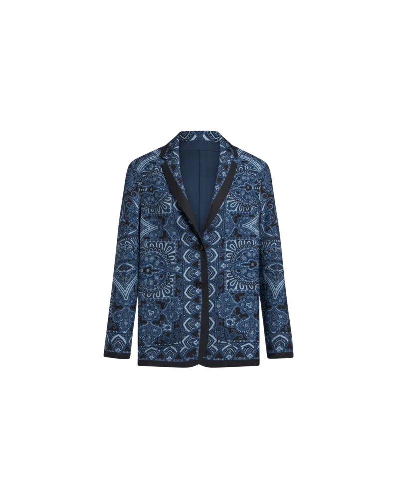 Etro Wendejacke Mit Tuchmotiv, Damen, Navyblau, Größe Navyblau