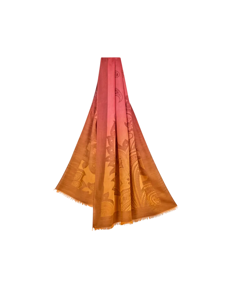 Etro Schal Mit Dégradé-effekt Und Paisleymuster, Herren, Rot Rot