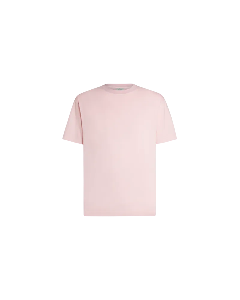 Etro T-shirt Aus Baumwolle Mit Stickerei, Herren, Rosa, Größe Rosa