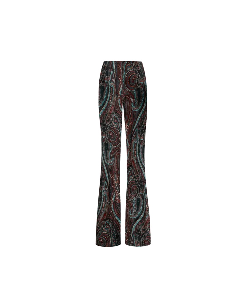 Etro Hose Mit Ausgestelltem Bein Aus Jacquard-chenille Mit Paisley-motiv, Damen, Multicolor, Größe Multicolor