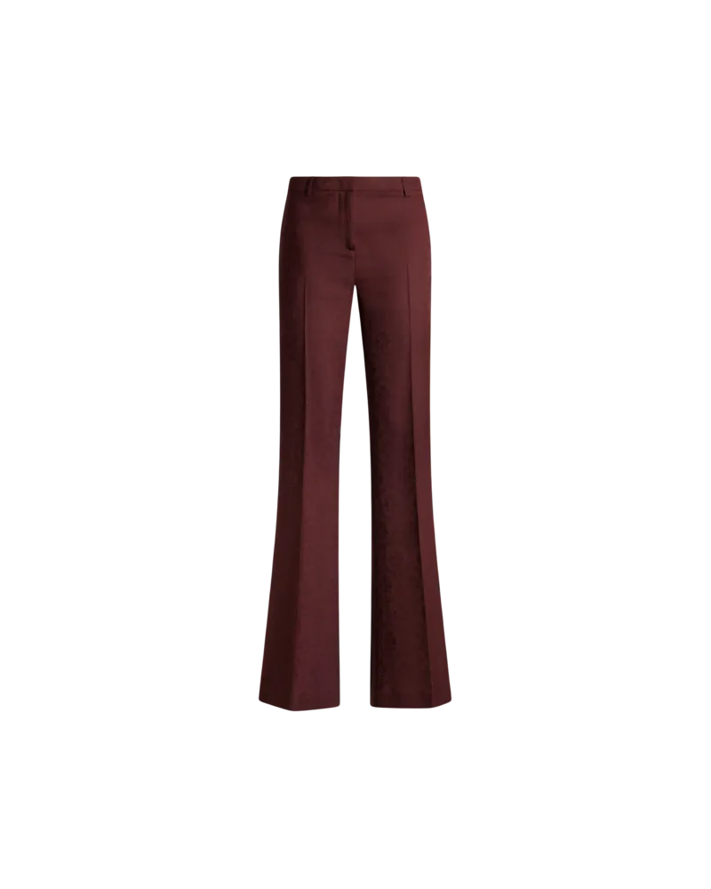 Etro Hose Aus Leichtem Wollstoff Mit Jacquard-muster, Damen, Rot, Größe Rot