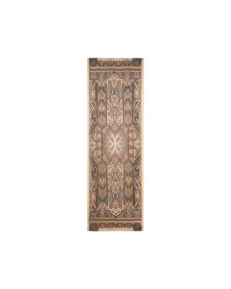 Etro Schal Aus Kaschmir Mit Paisley-motiv, Herren, Beige Beige